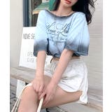 スプレー加工裾ドロストロゴプリントTシャツ ワンショル 英字プリント | Riff | 詳細画像16 