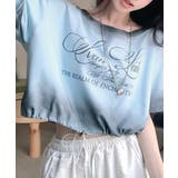 スプレー加工裾ドロストロゴプリントTシャツ ワンショル 英字プリント | Riff | 詳細画像19 