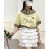 スプレー加工裾ドロストロゴプリントTシャツ ワンショル 英字プリント | Riff | 詳細画像2 