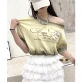 スプレー加工裾ドロストロゴプリントTシャツ ワンショル 英字プリント | Riff | 詳細画像4 