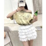 スプレー加工裾ドロストロゴプリントTシャツ ワンショル 英字プリント | Riff | 詳細画像5 