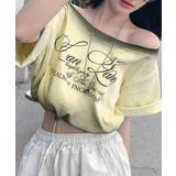 スプレー加工裾ドロストロゴプリントTシャツ ワンショル 英字プリント | Riff | 詳細画像7 