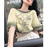 スプレー加工裾ドロストロゴプリントTシャツ ワンショル 英字プリント | Riff | 詳細画像8 