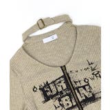 ネックベルトフロントジップ長袖トップス チョーカー プリント | Riff | 詳細画像21 