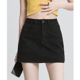 ブラック | デニムミニスカート インナーパンツ付き スカパン | Riff