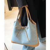 異素材切り替えトートバッグ リボン ハンドバッグ | Riff | 詳細画像10