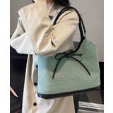異素材切り替えトートバッグ リボン ハンドバッグ | Riff | 詳細画像2
