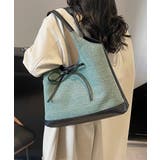 異素材切り替えトートバッグ リボン ハンドバッグ | Riff | 詳細画像3