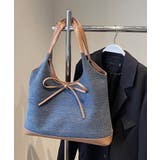 異素材切り替えトートバッグ リボン ハンドバッグ | Riff | 詳細画像8