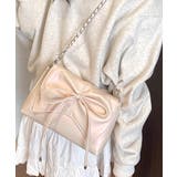 ピンク | フロントリボンショルダーバッグ チェーンバッグ クラッチバッグ | Riff