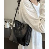 パールリボンチャーム付きショルダーバッグ トートバッグ ハンドバッグ | Riff | 詳細画像3