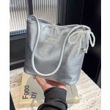 シルバー | パールリボンチャーム付きショルダーバッグ トートバッグ ハンドバッグ | Riff