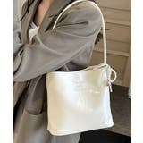 ホワイト | パールリボンチャーム付きショルダーバッグ トートバッグ ハンドバッグ | Riff