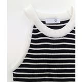 ホルターネックボーダーニットタンクトップ リブニット バイカラー | Riff | 詳細画像20 