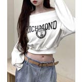 ロゴプリントオフショルトレーナー ショート丈 クロップド丈 | Riff | 詳細画像12