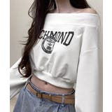 ロゴプリントオフショルトレーナー ショート丈 クロップド丈 | Riff | 詳細画像14