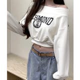 ロゴプリントオフショルトレーナー ショート丈 クロップド丈 | Riff | 詳細画像16