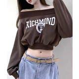 ロゴプリントオフショルトレーナー ショート丈 クロップド丈 | Riff | 詳細画像2