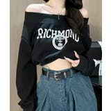 ロゴプリントオフショルトレーナー ショート丈 クロップド丈 | Riff | 詳細画像21