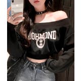 ロゴプリントオフショルトレーナー ショート丈 クロップド丈 | Riff | 詳細画像22