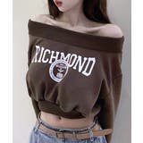 ロゴプリントオフショルトレーナー ショート丈 クロップド丈 | Riff | 詳細画像4