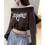 ロゴプリントオフショルトレーナー ショート丈 クロップド丈 | Riff | 詳細画像5