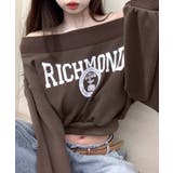 ロゴプリントオフショルトレーナー ショート丈 クロップド丈 | Riff | 詳細画像8