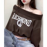 ロゴプリントオフショルトレーナー ショート丈 クロップド丈 | Riff | 詳細画像9