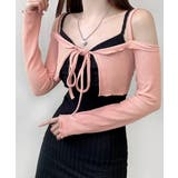 オフショルカーディガン ショート丈 リボン | Riff | 詳細画像13 