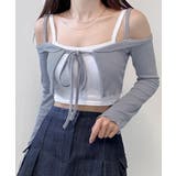 オフショルカーディガン ショート丈 リボン | Riff | 詳細画像15 