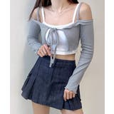 オフショルカーディガン ショート丈 リボン | Riff | 詳細画像18 