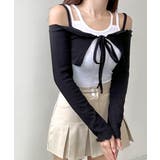 オフショルカーディガン ショート丈 リボン | Riff | 詳細画像7 