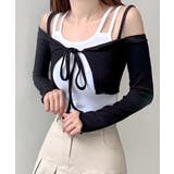 オフショルカーディガン ショート丈 リボン | Riff | 詳細画像8 