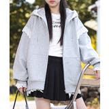 グレー | レースジップパーカー オーバーサイズ ビッグサイズ | Riff