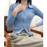 ダブルジップトップス リブニット カーディガン | Riff | 詳細画像11 