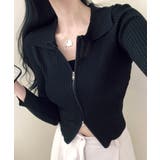 ダブルジップトップス リブニット カーディガン | Riff | 詳細画像12 