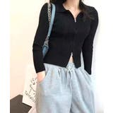 ダブルジップトップス リブニット カーディガン | Riff | 詳細画像15 