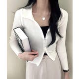 ダブルジップトップス リブニット カーディガン | Riff | 詳細画像2 