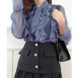 フリルシアーリボンブラウス ボウタイ ラッフルフリル | Riff | 詳細画像15 