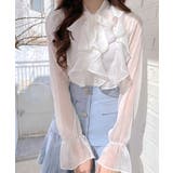 フリルシアーリボンブラウス ボウタイ ラッフルフリル | Riff | 詳細画像2 