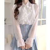 フリルシアーリボンブラウス ボウタイ ラッフルフリル | Riff | 詳細画像5 