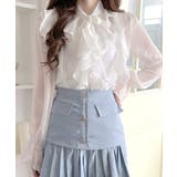 フリルシアーリボンブラウス ボウタイ ラッフルフリル | Riff | 詳細画像7 