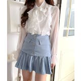 フリルシアーリボンブラウス ボウタイ ラッフルフリル | Riff | 詳細画像8 