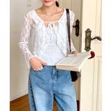 フリルレースカーディガン ショート丈 リボン | Riff | 詳細画像10 