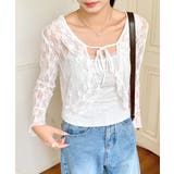 フリルレースカーディガン ショート丈 リボン | Riff | 詳細画像12 