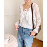 フリルレースカーディガン ショート丈 リボン | Riff | 詳細画像13 