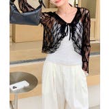 フリルレースカーディガン ショート丈 リボン | Riff | 詳細画像31 