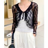 フリルレースカーディガン ショート丈 リボン | Riff | 詳細画像33 