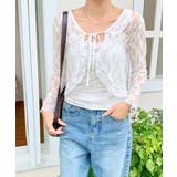 フリルレースカーディガン ショート丈 リボン | Riff | 詳細画像7 