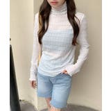 メロウハイネックシアートップス フリル レース | Riff | 詳細画像2 